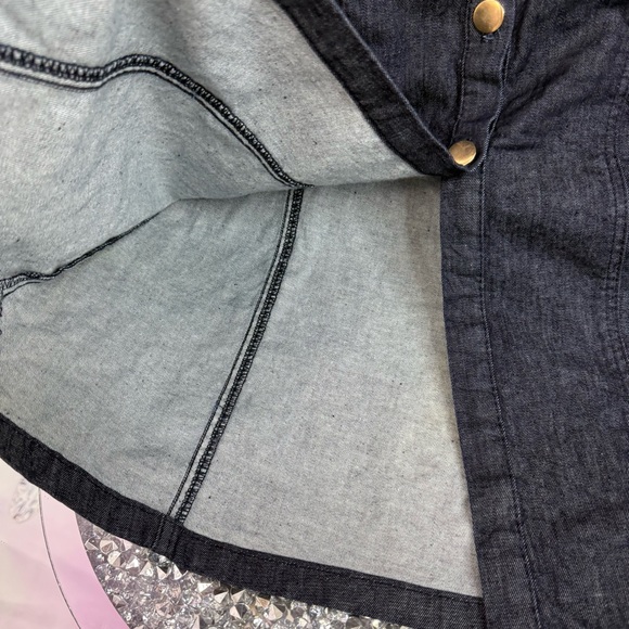 Zara dress Jean look gold buttons long style Stylish Black Button-Down Dress - Picture 9 of 15